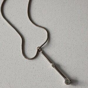 Faux Silver & diamond necklace